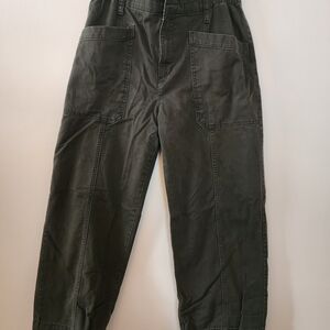 LOFT Paper Bag Pants Olive 10